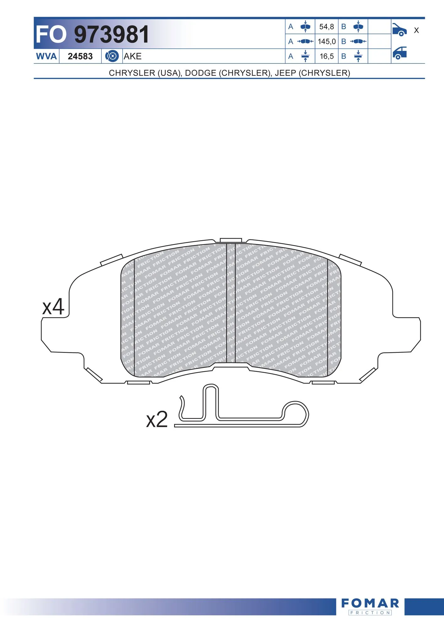 Brake Pad Set, disc brake